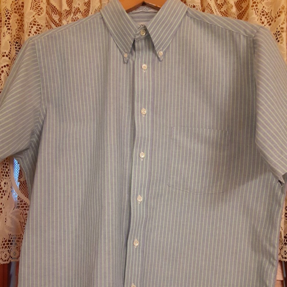 Stuart Hughes Short Sleeve Oxford Shirt Size 161/2